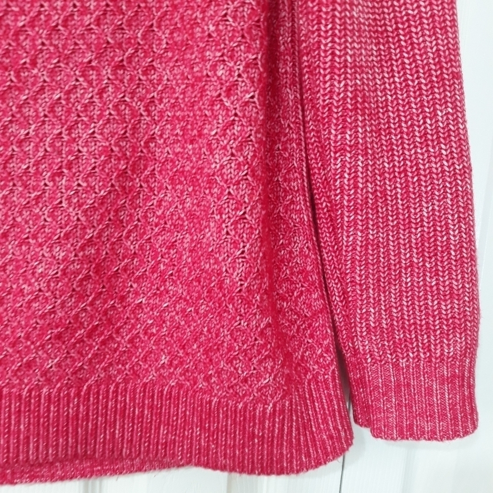 Talbots Plus texturized stitch Sweater twist Knit Long-Sleeve Fuchsia Size 1X - Picture 7 of 14